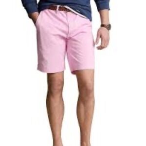 Polo Ralph Lauren Tyler Short Pink Chino Mens Size 38 Pleated Cotton
